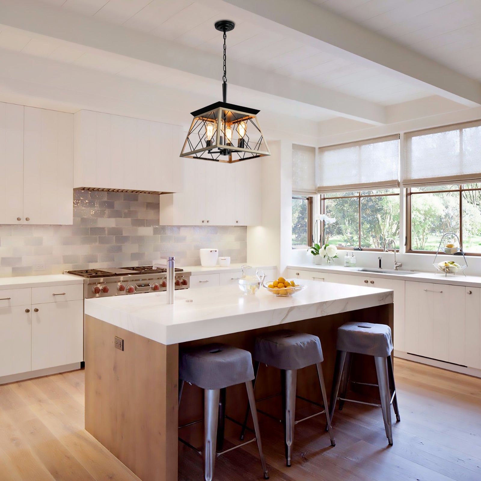 4-Light Farmhouse Chandeliers For Dining Room (No Bulbs) - Korvel