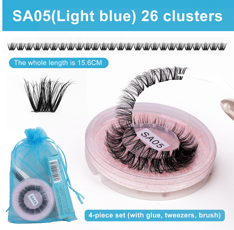 DIY false eyelashes set whole cut eyelashes European and American thick curling travel size eyelash combination - Korvel