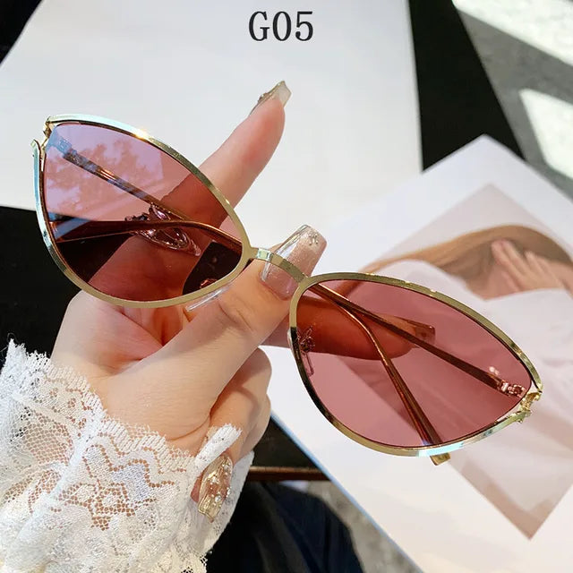 Lunettes de soleil tendance en forme de chat pour femmes - Style vintage de luxe