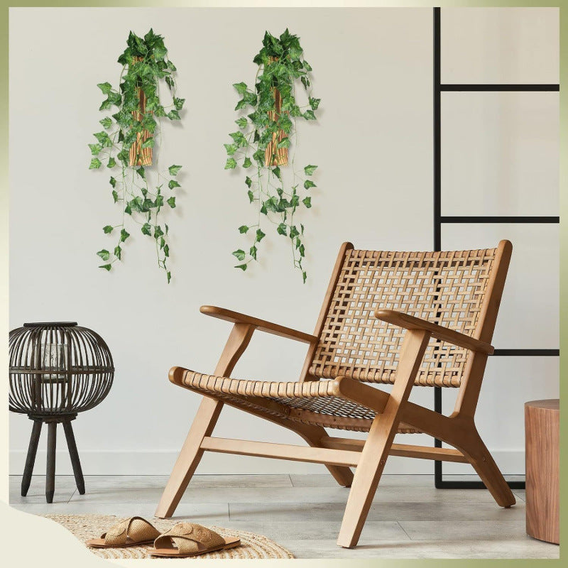 Wooden wall vase dried flower decoration green plant container pine wood wall hanging vase - Korvel