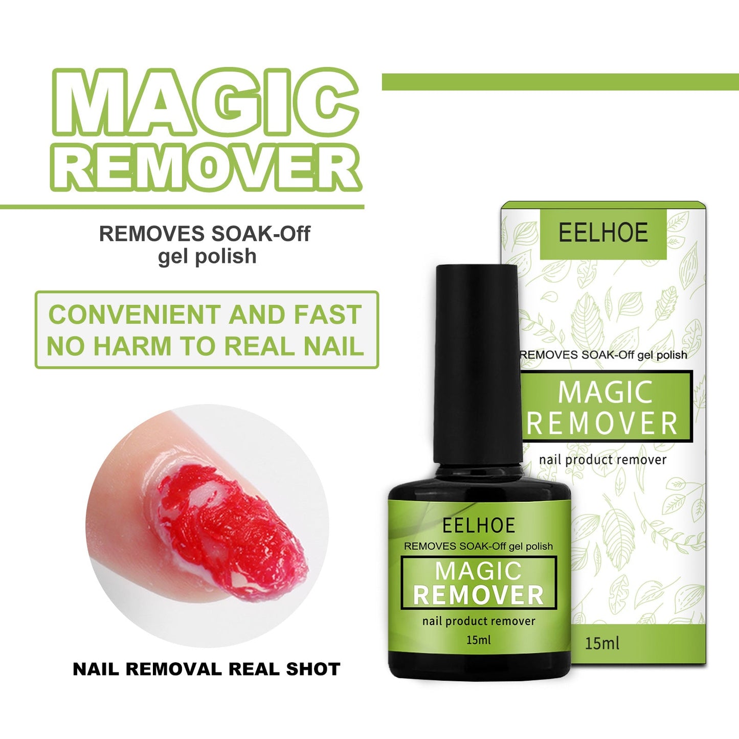 Dissolvant à Vernis à Ongles EELHOE - 15ML