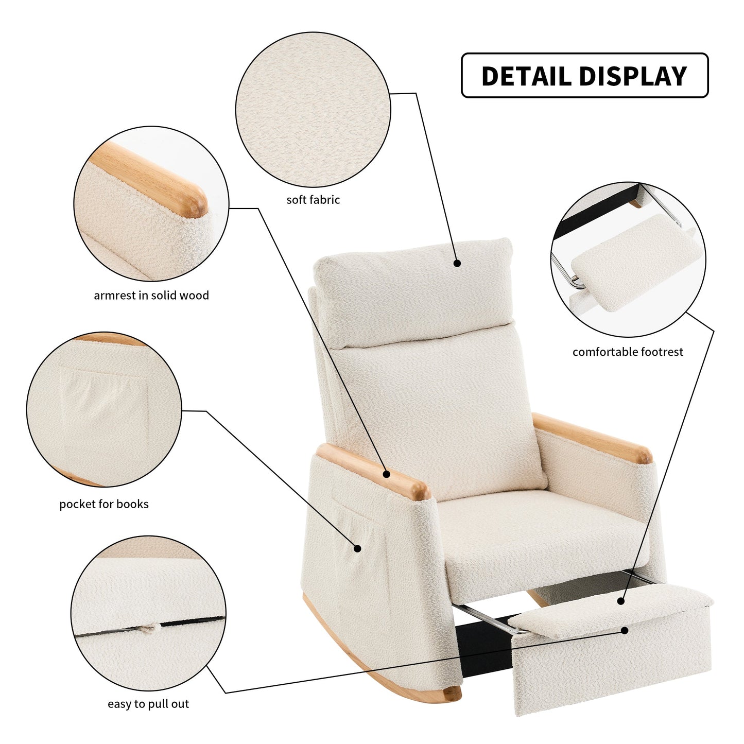 Premium Accent Rocking Chair with Footrest