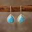 Copper Natural Stone Teardrop Shape Earrings - Korvel