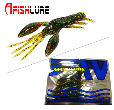 AFISHLURE 4pcs/lot  AR-14 hammer Crab clamp Shrimp 80mm 5.5g claw Bait artificial lure sauce green bait Swimbait Fake - Korvel
