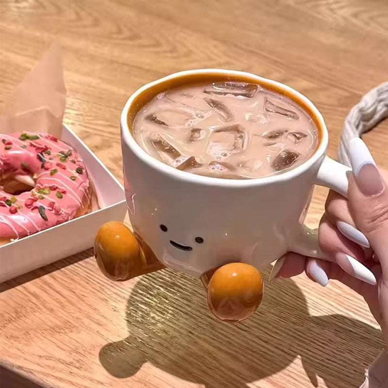 Kawaii Hand-Pinch Feet Ceramic Coffee Cup