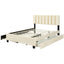 Elegant Queen Size Upholstered Platform Bed with Storage and Trundle