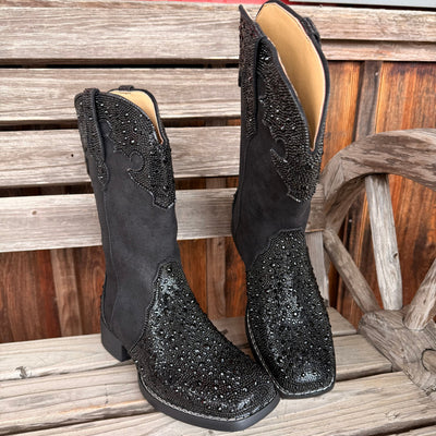 Roper Women's Black Rhinestone Boots - Stylish & Comfortable - Korvel