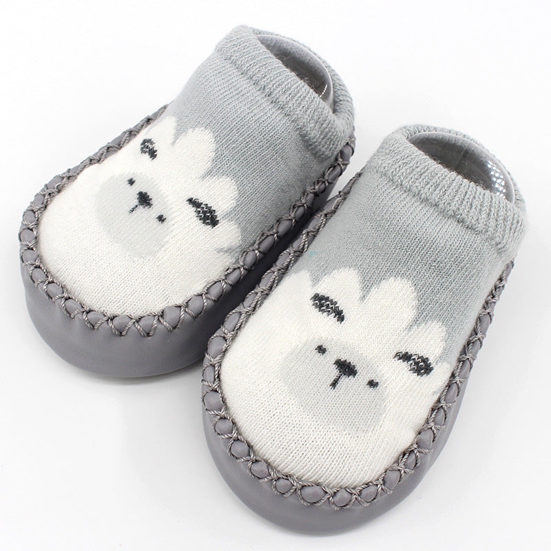 Spring And Autumn New Baby Shoes And Socks Soft Bottom Cartoon Children's Floor Toddler Socks Non-Slip Leather Bottom Cotton Socks Baby Socks - Korvel