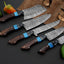 Premium Handmade Damascus Chef Knife Set – 13" Wenge Resin Handle with Leather Sheath - Korvel