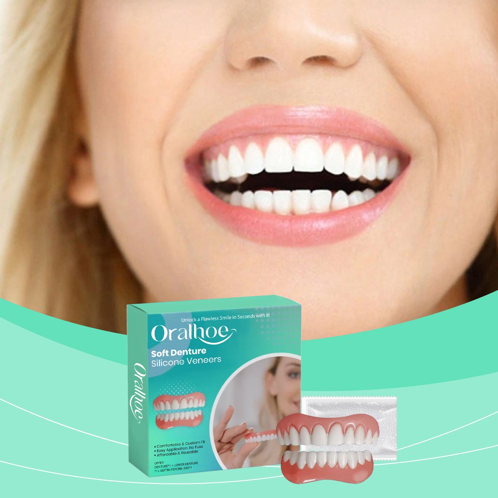 Denture Modification Braces Dental Cosmetic Sets Enhance Smile Appearance Comfortable Material Dentures - Korvel