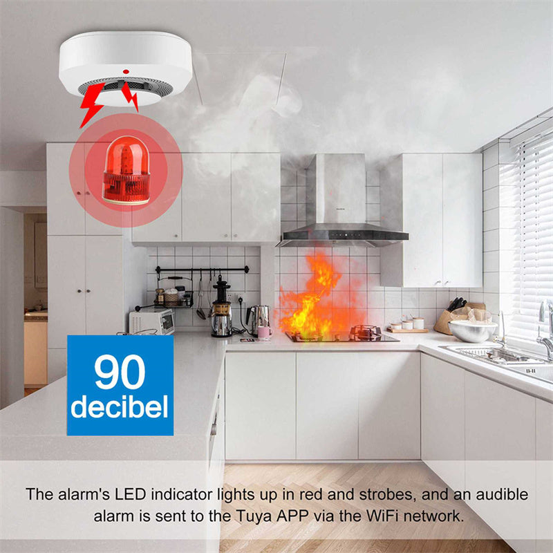 Tuya Smart Zigbee Smoke Detector Smart Fire Alarm Progressive Sound Photoelectric Smoke Sensor - Korvel