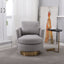 Teddy Rotating Bucket Chair Rotating Emphasis Chair Living Room Armchair Gold Stainless Steel Base Round Bucket Chair (Gray) - Korvel