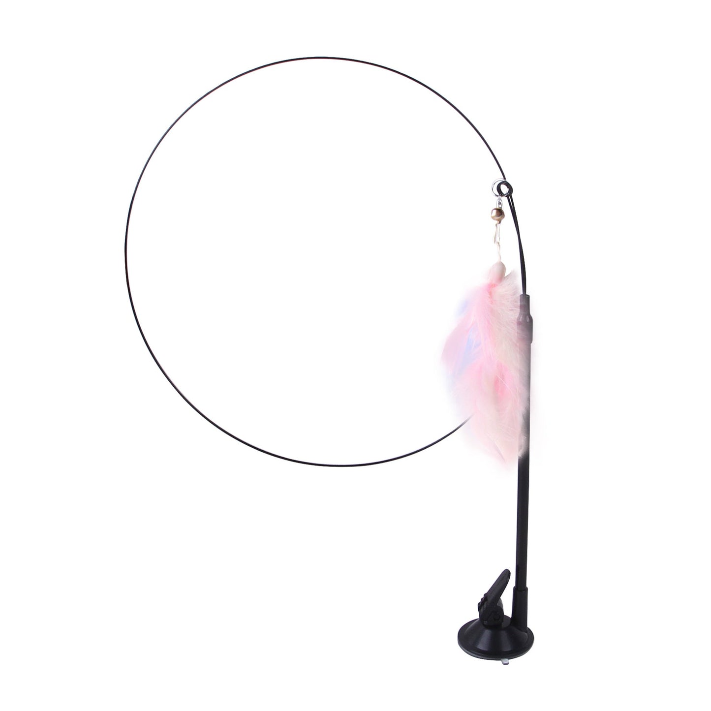 Suction cup cat toy stick that can be attached and held with steel wire multi head interchangeable cat toy and pet supplies - Korvel