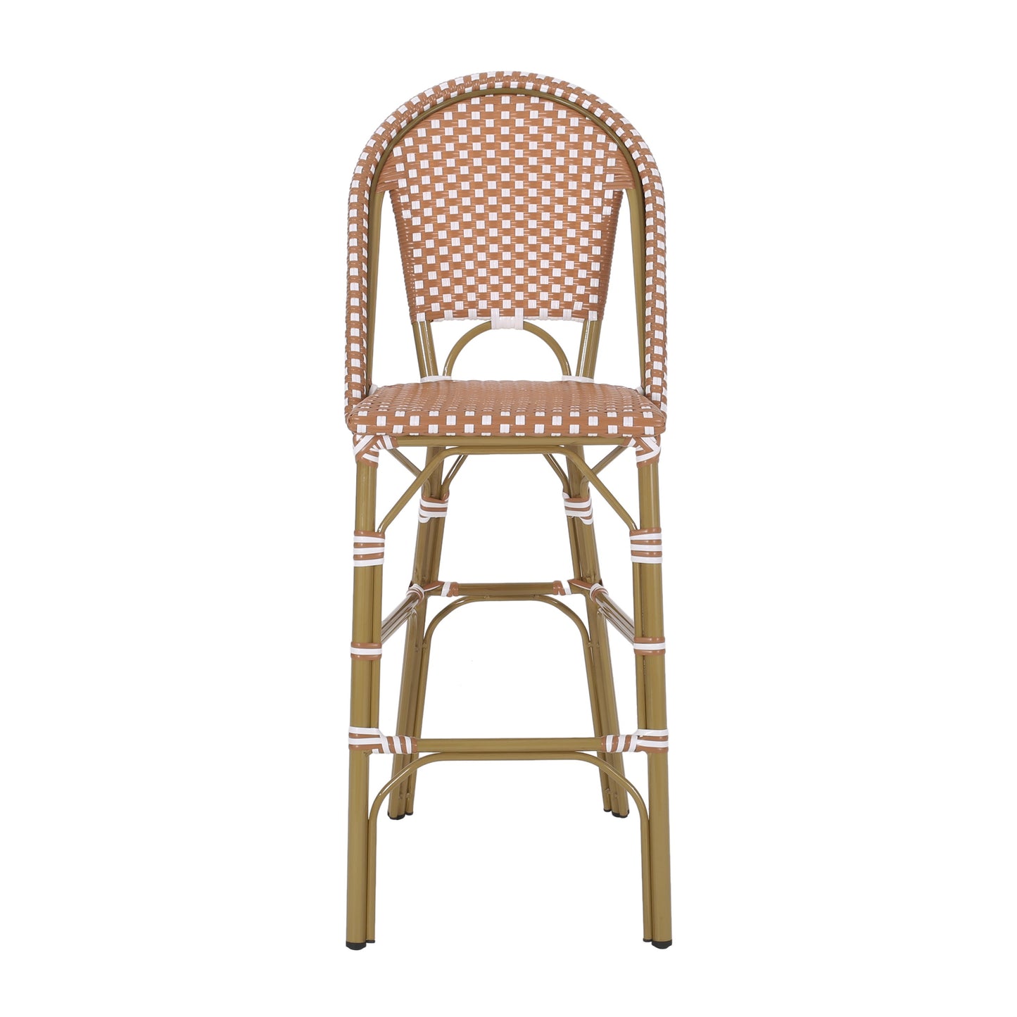 Wicker Bar Stool with Aluminum Frame - Set of 2