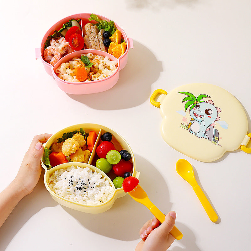 Cartoon cute microwaveable portable lunch box with buckle compartments - Korvel