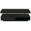 U-Can LED coffee table with storage space, modern central table with 2 drawers and display rack, equipped with LED lights, black - Korvel