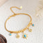 Pulsera de encanto de acero de titanio chapado en oro