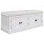 TREXM Storage Bench with Adjustable Doors and Padded Shoe Stand