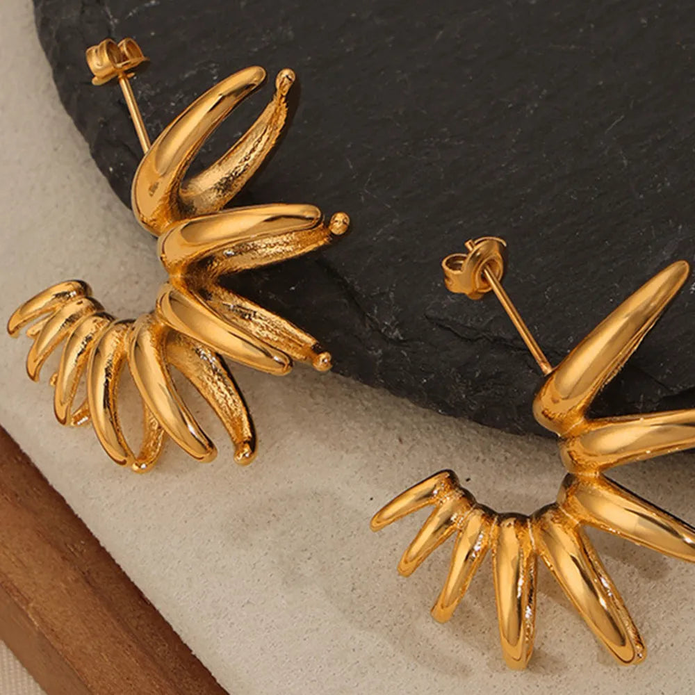 Titanium Steel Irregular Shape Earrings - Korvel