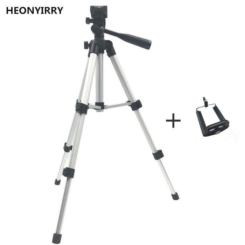 Professional Foldable Camera Tripod Holder Stand Screw 360 Degree Fluid Head Tripod Stabilizer Aluminum with Phone Holder - Korvel