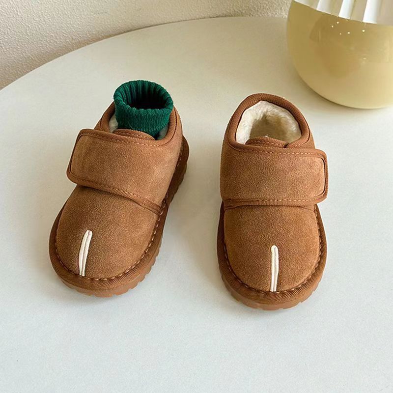 Baby Cotton Shoes Autumn/Winter New Children's Velvet Shoes Men's and Women's Shoes Fake Split Toe Snow Boots - Korvel