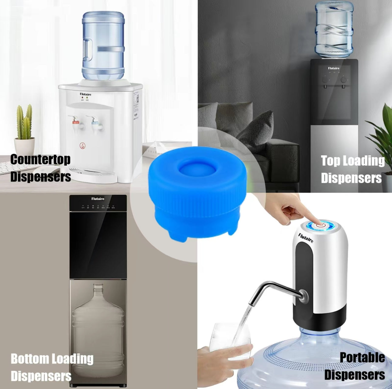 Capuchon Gallon SipSeal - Couvercles en silicone réutilisables pour jugs d'eau