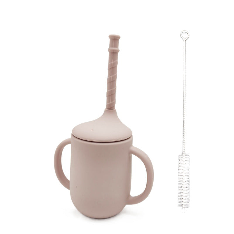 Silicone Baby Learning Drink Cup with Straw - Leak-Proof Design