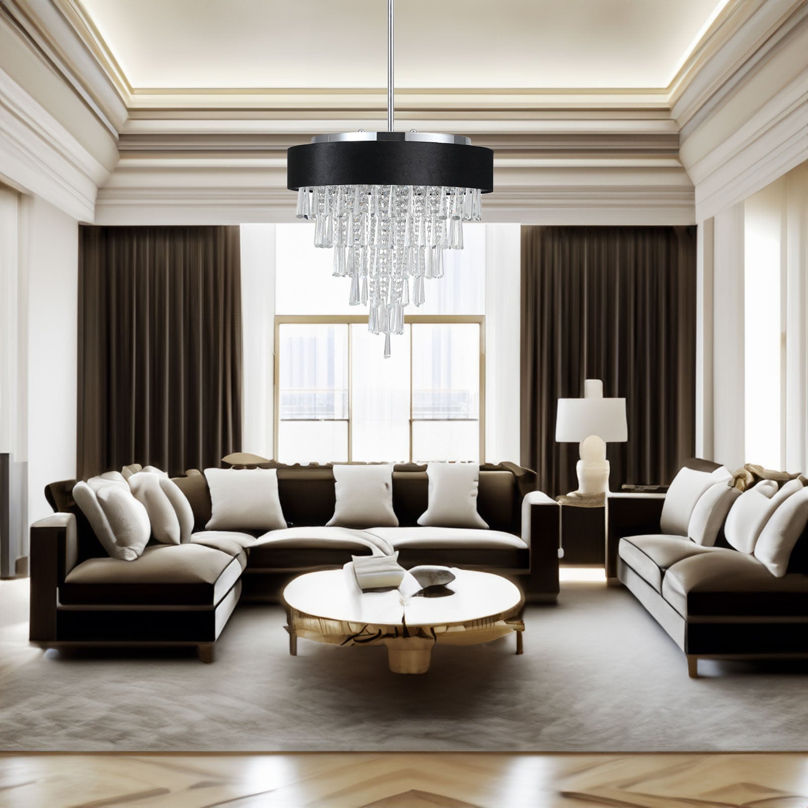 Modern Crystal Chandelier for  Living-Room Round Cristal Lamp Luxury Home Decor  Light Fixture - Korvel