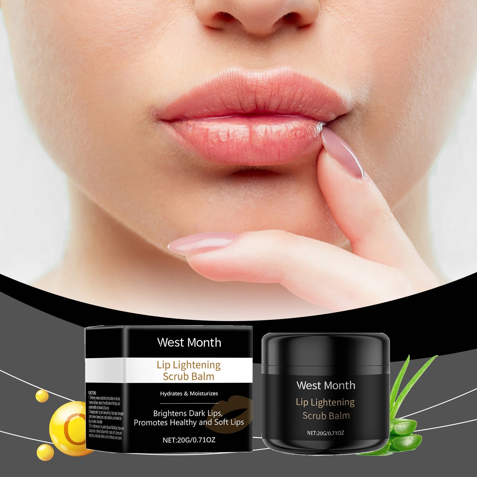 Exfoliating Lip Scrub, Nourishes And Moisturizes Dry Lips With A Gentle Exfoliating Scrub - Korvel
