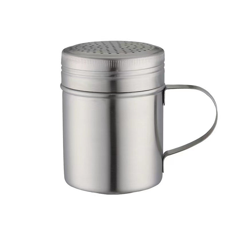 304 stainless steel powder dispenser 127 hole curved handle seasoning barbecue can kitchen supplies - Korvel