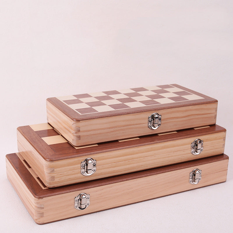 Magnetic Chess Folding Solid Wood Double Queen Set Chessboard Adult Board Game Children's Puzzle Toy - Korvel