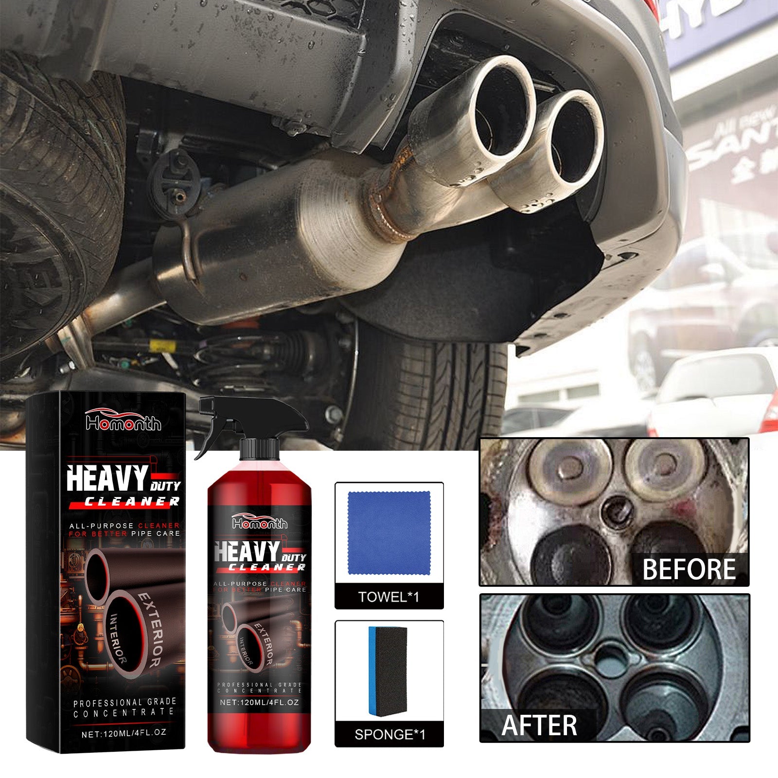Heavy Duty Cleaner, Multi-Functional Care Agent For Efficient Cleaning And Removing Dirt From Cars - Korvel