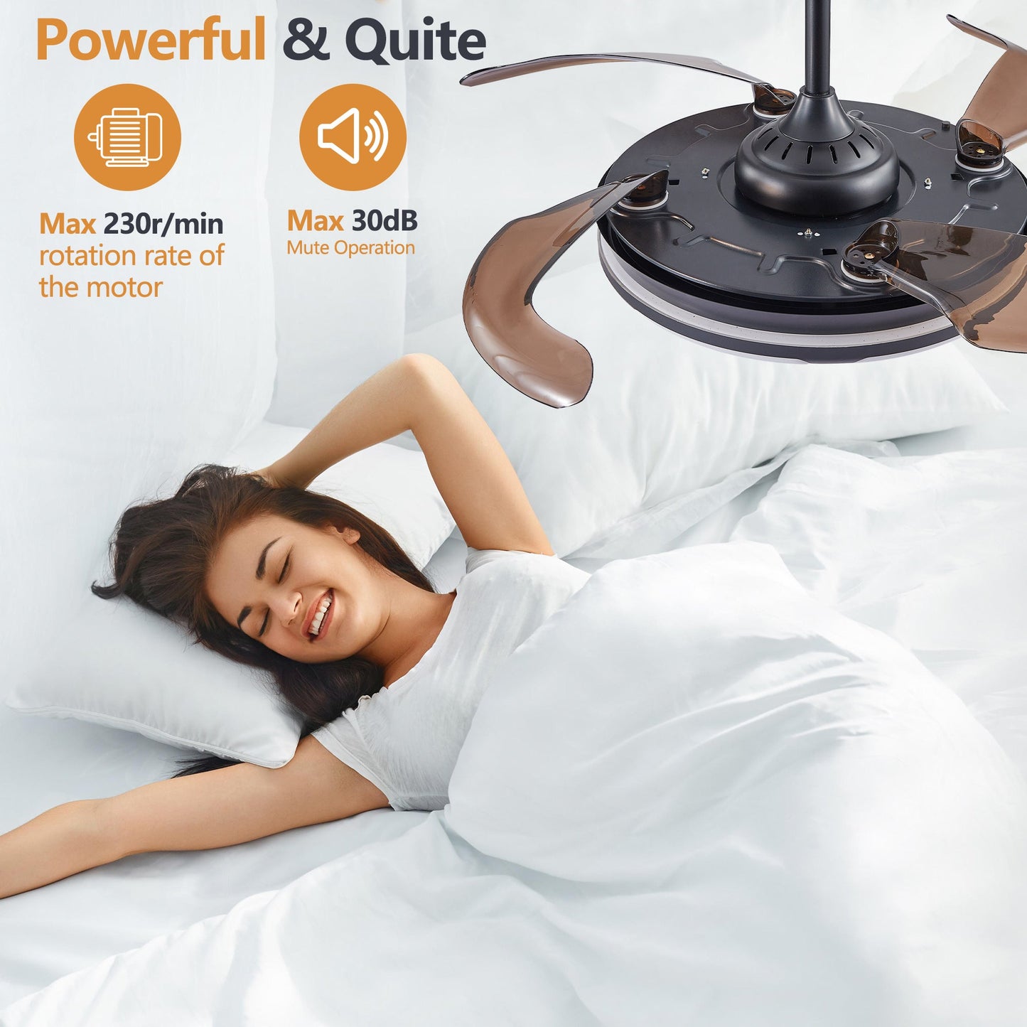 Modern Minimalist Invisible Ceiling Fan Light