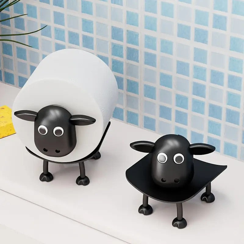 Cute sheep shaped toilet paper holder suitable for fashionable home decoration tissue box storage bathroom accessories decoration rack - Korvel