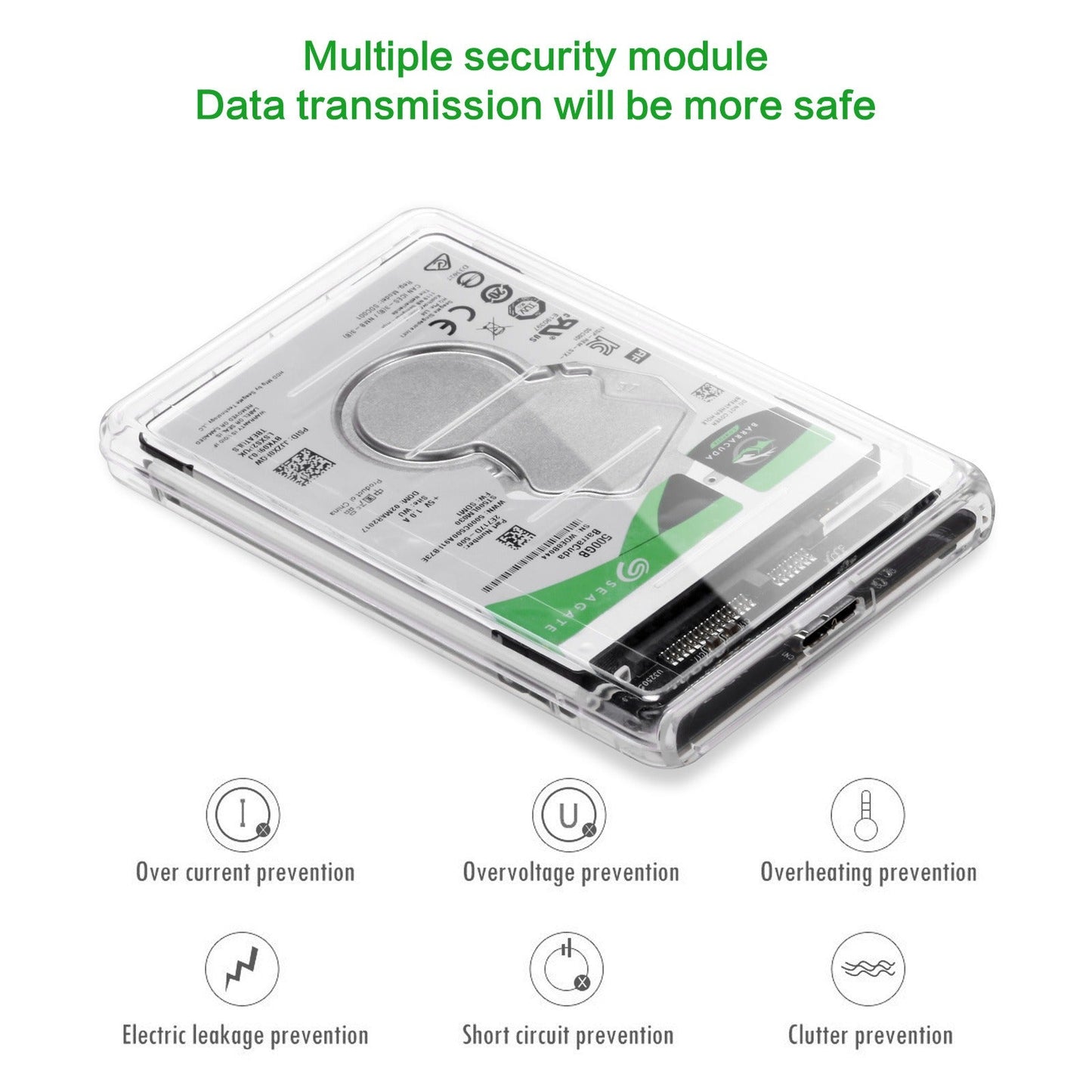 2.5-inch tool free transparent hard drive case 3.0 notebook external portable hard drive case 3.0 SSD - Korvel