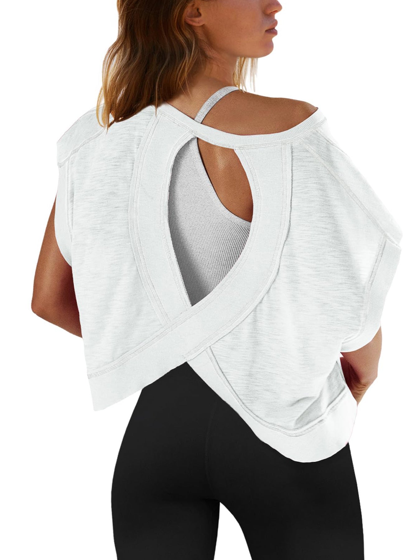 Crop Top de Yoga Sportif Femme Sans Dos - Décontracté et Respirant