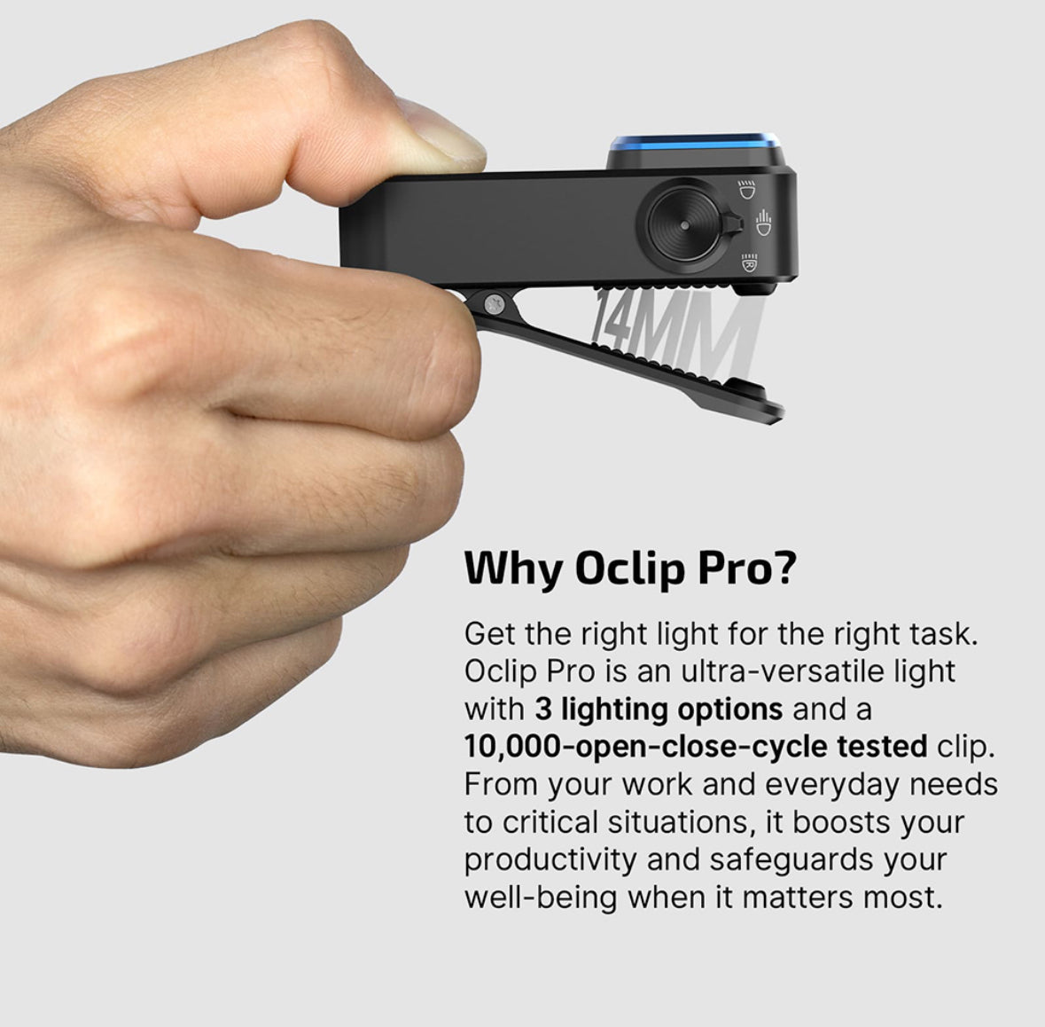 Olight Oclip Pro – Lampe de poche polyvalente avec clip en 4 couleurs