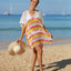 Cutout Striped Cover-Up with Tassel - Korvel