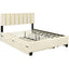 Elegant Queen Size Upholstered Platform Bed with Storage and Trundle