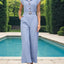 Half Button Collared Neck Wide Leg Jumpsuit - Korvel