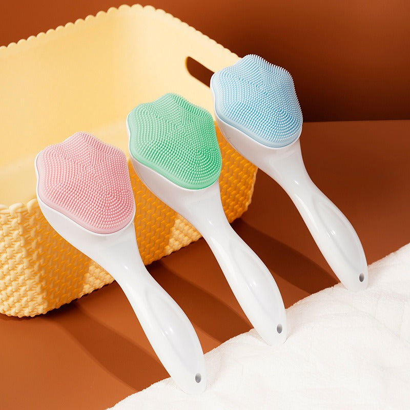 Cat Claw Face Wash Brush Silicone Long Handle Cat Claw Brush Soft Silicone Pore Cleaning Brush Facial Cleanser - Korvel