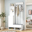 39.3'W70.8'H multifunctional corridor shoe cabinet with soft padded nail board and white clothes hanger with entrance hook - Korvel