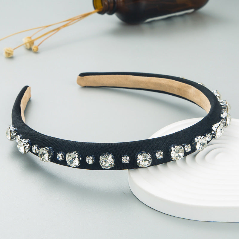 Hair Hoop Fashion Shiny Rhinestone Baroque Hair Hoop Hair Cave Female Korean Trend Thin Edge Hair Band Hair Accessories - Korvel