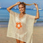 Openwork Flower V-Neck Short Sleeve Cover Up