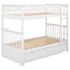 Cama litera de dos camas individuales con cajones - Blanca convertible