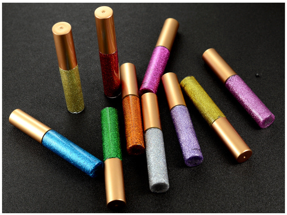 Ensemble de Eyeliner Liquide Pailleté en Perles Séquins Explosifs