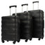 Hardshell Luggage Sets 3 Pcs Spinner Suitcase with TSA Lock Lightweight 20''24''28''   Black + ABS - Korvel