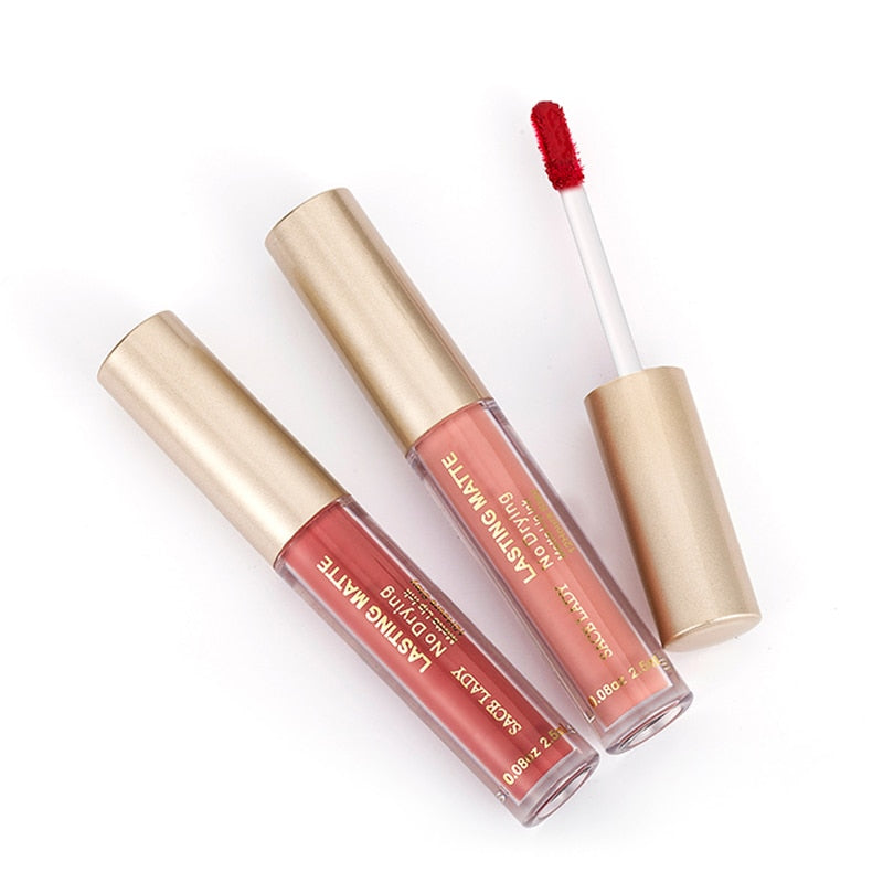Make Up Waterproof Nude Lipstick Long Lasting Liquid Matte Lipstick Kit Lip Gloss Cosmetics Lipgloss Lip Makeup - Korvel