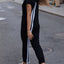 Striped Short Sleeve Hooded Jumpsuit - Korvel