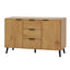 Buffet Cabinet en Bois Naturel avec Panneaux Latéraux et Rangement